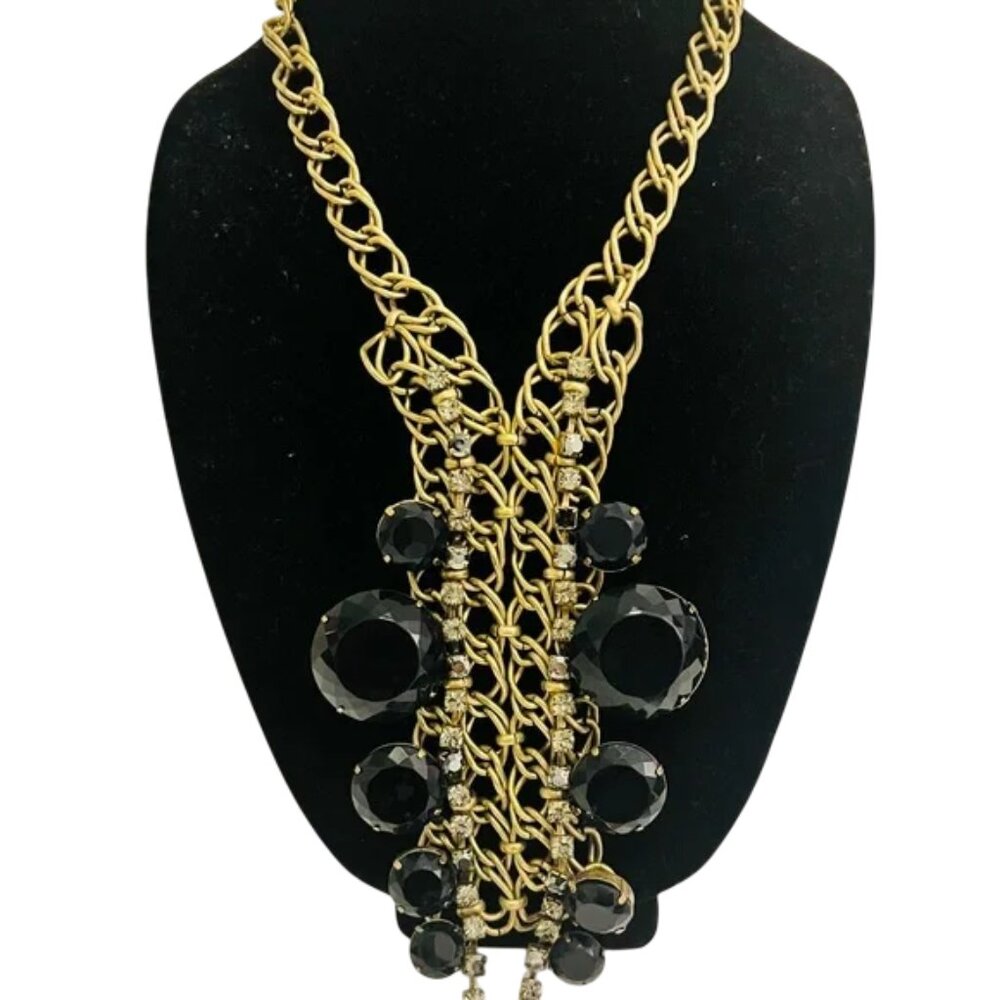 Vintage style linked chain necklace + earrings set